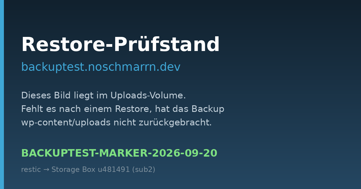 Wozu dieser Blog da ist: ein Prüfstand für Backups